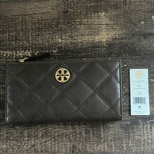 Tory Burch Gray Quilted Wallet